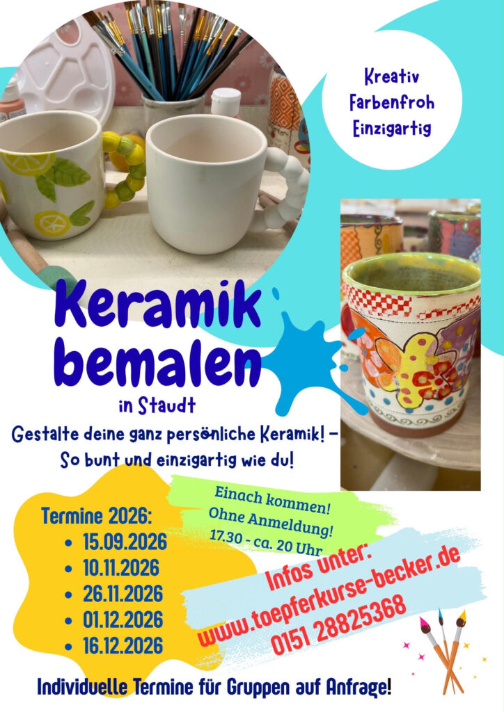 Plakat der offenen Malwerkstatt mit den Terminen